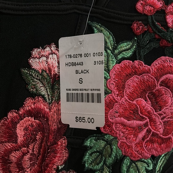 Floral Embroidered Mesh Bodysuit - Picture 4 of 4